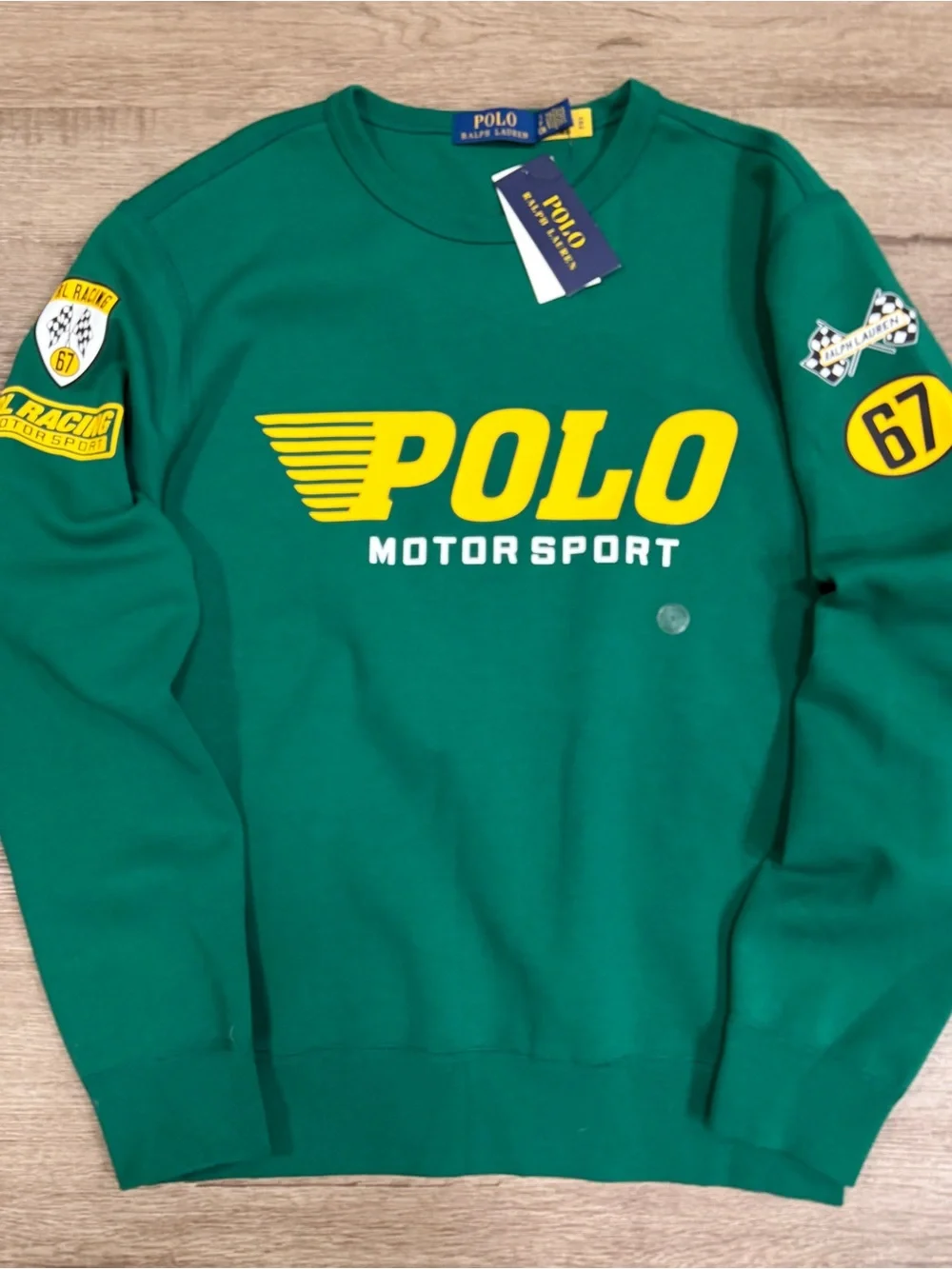 Polo Ralph Lauren Men's Double Knit RL 67 Motorsport Racing Sweatshirt Small